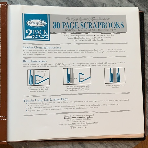 Leather bound 30 page 12x12 scrapbook - Picture 2 of 3